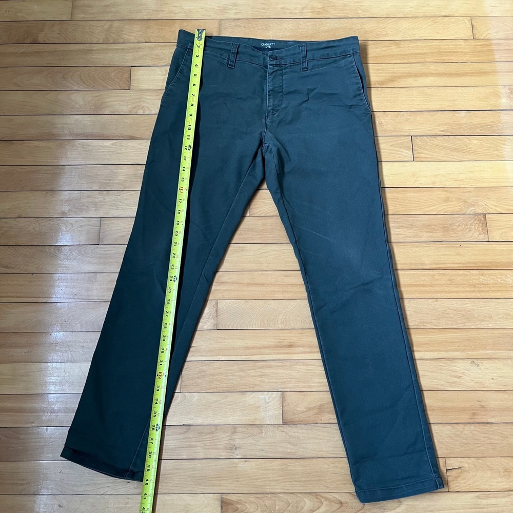 Carhartt WIP Sid Pant Mens 34 x 32 Dark Green Slim Tapered Chino Trousers - Picture 7 of 8